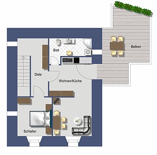 Ferienhaus - Grundriss 1. Etage